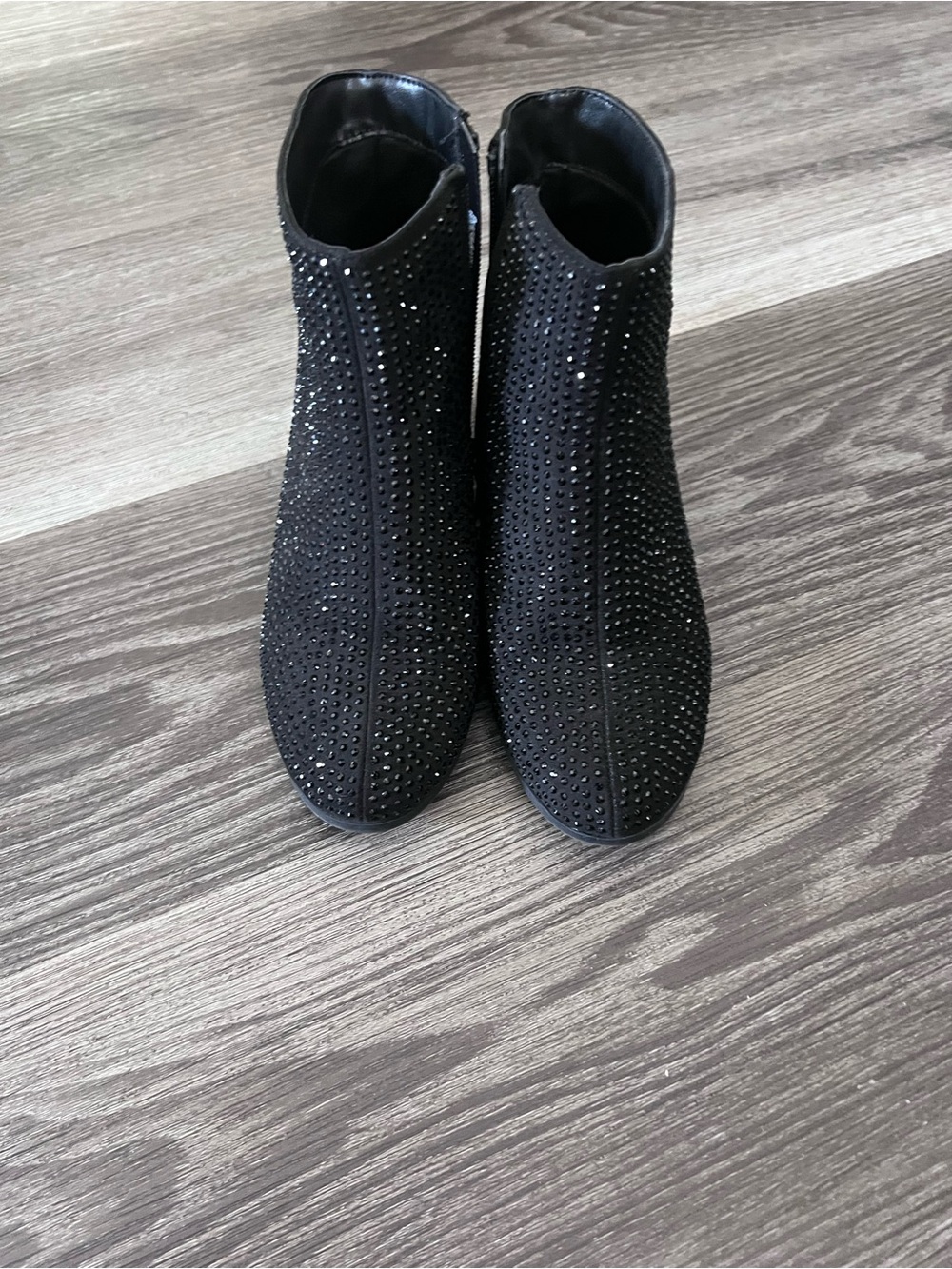 art class Black Rhinestone Kids Ankle Boots size 3